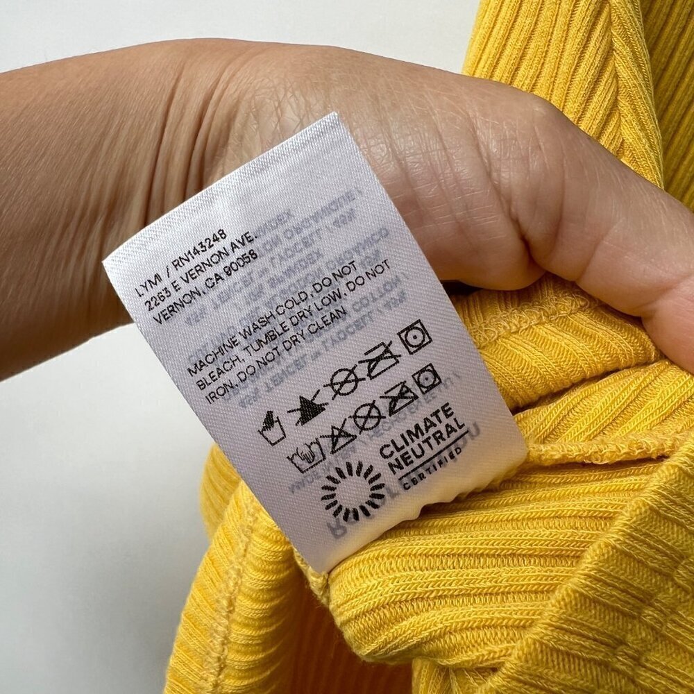 Reformation yellow Ribbed knit Aline mini skirt , Size S - Picture 7 of 7